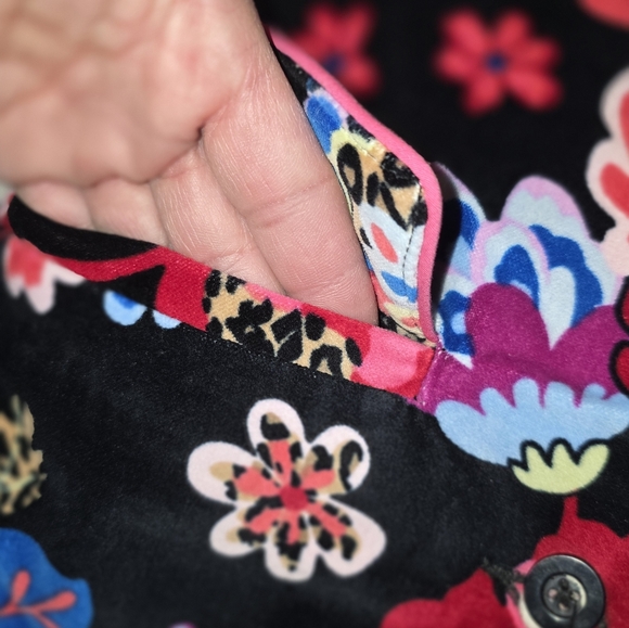 The Children's Place Velvet Floral Dressy Pea Coat SMALL (5/6) - Picture 4 of 8